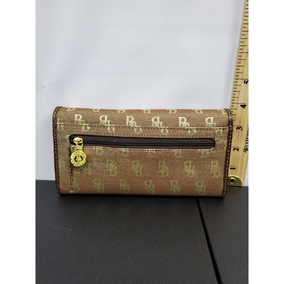 Brentano Trifold Wallet Womens Brown Leather Credit Card Holder Signature Logo - Picture 6 of 12